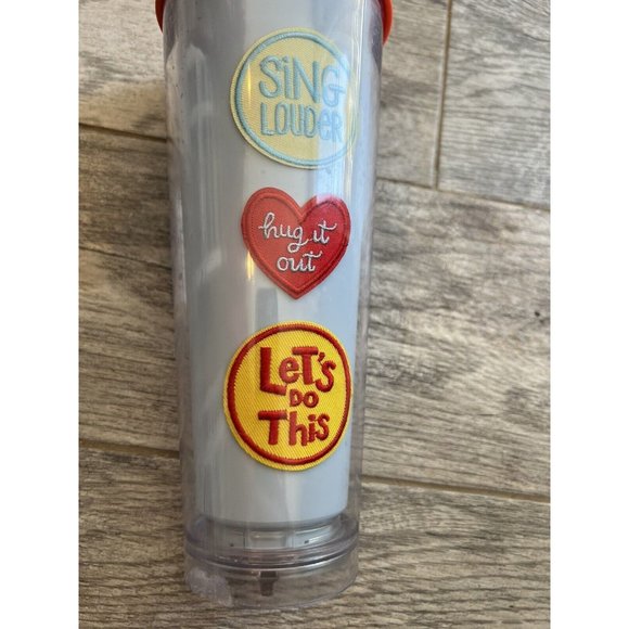 Starbucks 24 oz Venti Cold Tumbler w Lid Patches No Straw Sing Louder Hug It Out - Picture 7 of 7